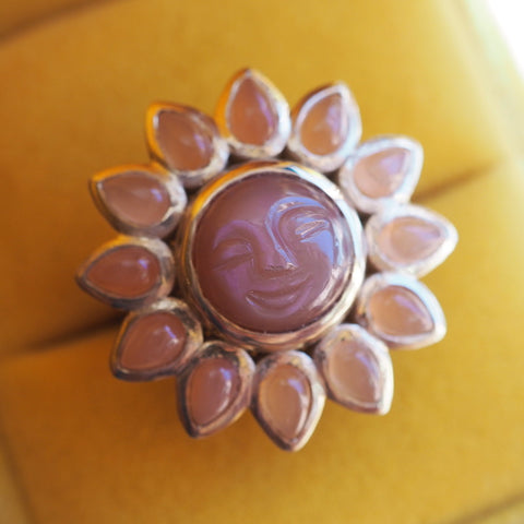 Peach Moonstone Sun Ring