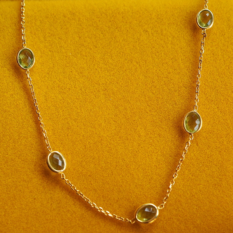 Peridot Bladder Wrack Seaweed Necklace