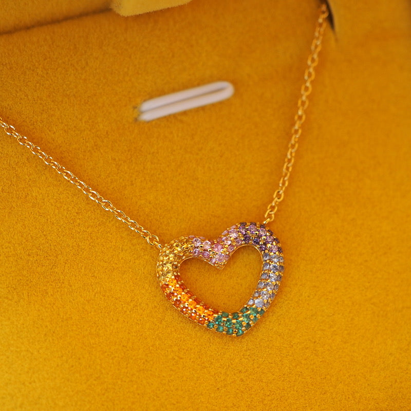 Margate Pride Rainbow Heart Necklace