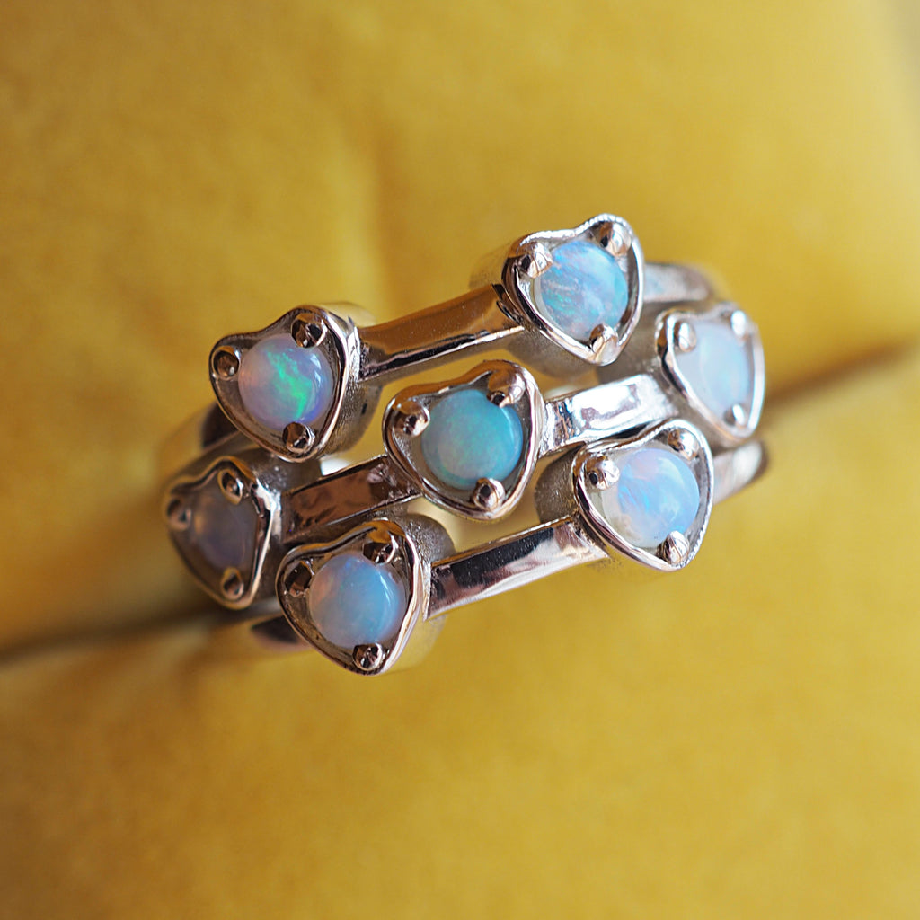 “Hearts of Fire” Opal Heart Ring