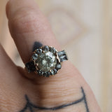 Pastel Teal Moissanite & Sapphire Ring