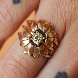 Diamond Triple Stack Sunflower Ring