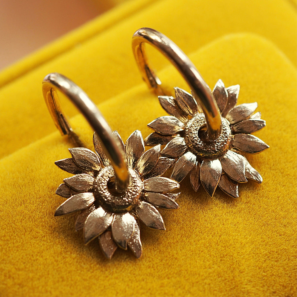 Large Sunflower Earrings
