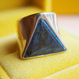 “Water at Midnight” Labradorite Triangle Signet