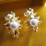 Cluster Pearl Hoops