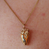 Ruby Dove Heart Necklace
