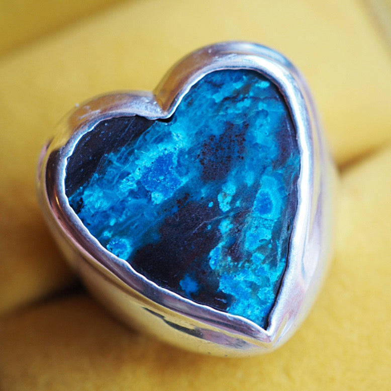 Shattuckite Heart Ring