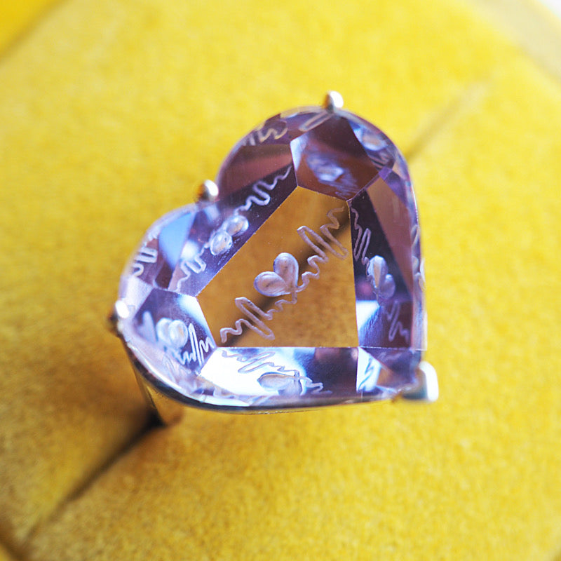 High Voltage Heart Amethyst Ring