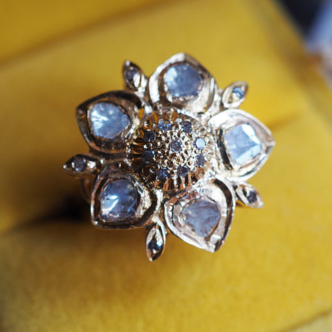 “Slice of life” Polki Diamond Flower Ring