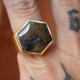 A Galaxy in the Sky Labradorite Hexagon Ring