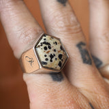 Dalmatian Jasper Hexagon Ring