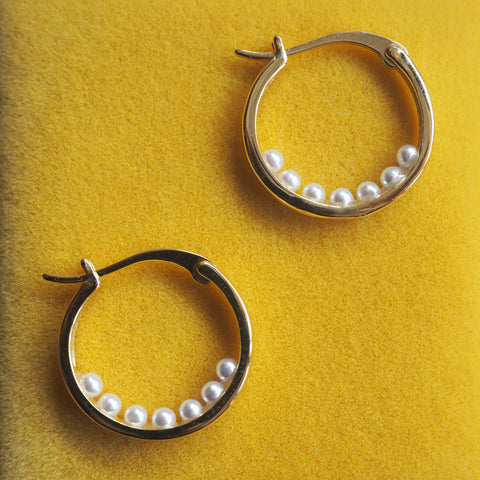 Oyster Pearl Hoops