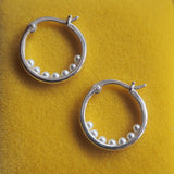 Oyster Pearl Hoops