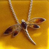 Amber Dragonfly Necklace
