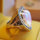 Pink Mabe Pearl Heart Ring