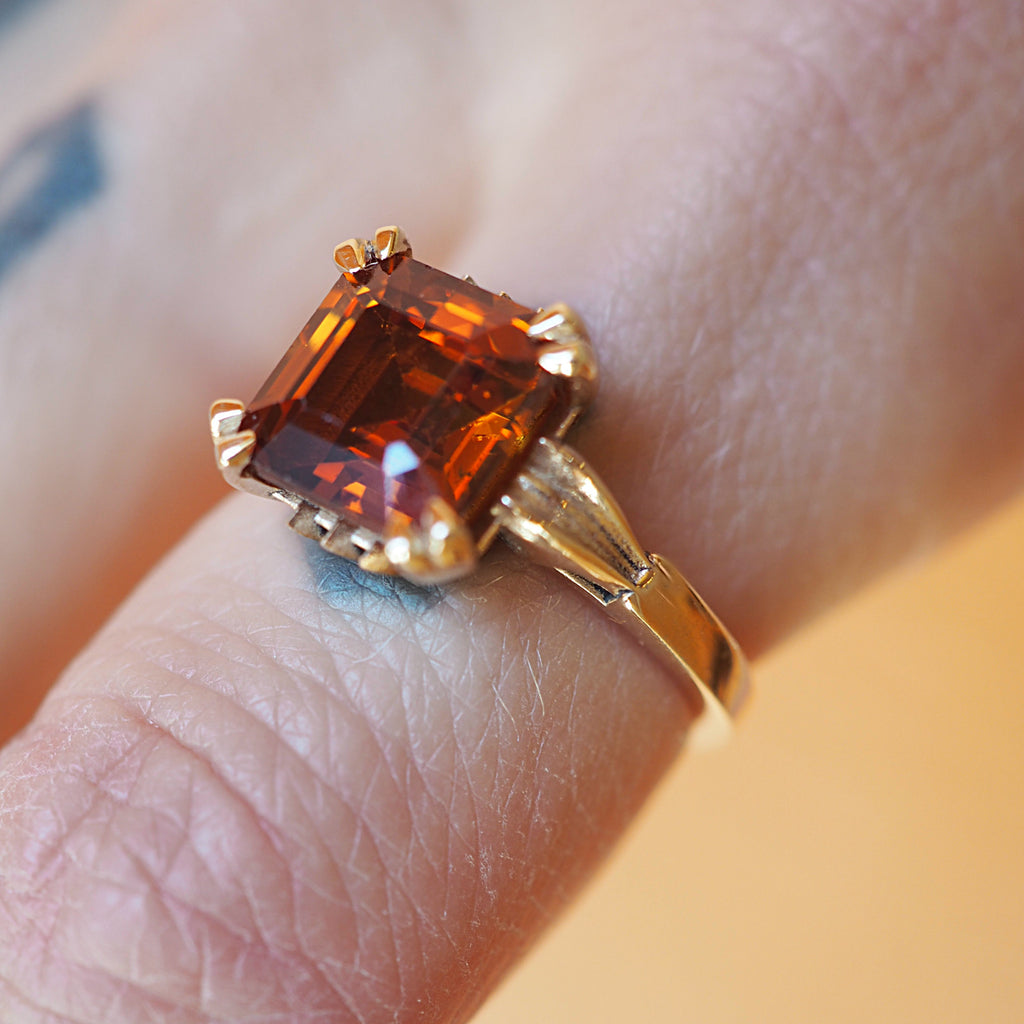 Orange tourmaline ring deals