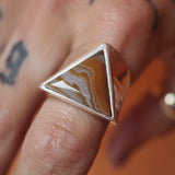Lake Superior Agate Triangle Signet