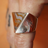 Lake Superior Agate Triangle Signet