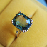 Teal Tourmaline Hearts detail Ring
