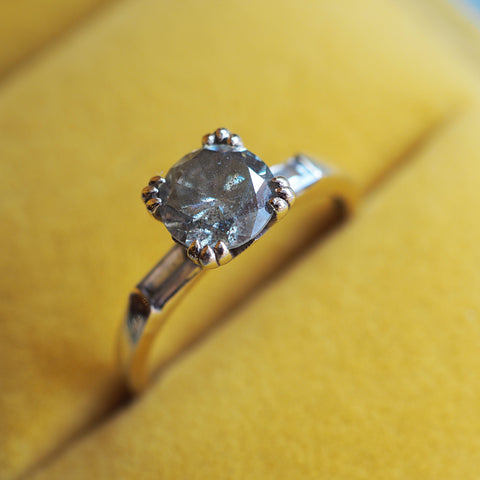 Champagen Salt & Peppa diamond Ring