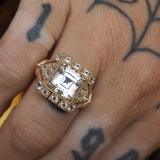 White Topaz Art Deco Ring
