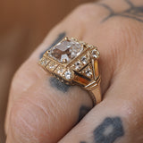White Topaz Art Deco Ring