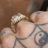 White Topaz Art Deco Ring