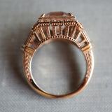 White Topaz Art Deco Ring