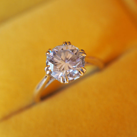 1ct Pale Blue Moissanite Ring