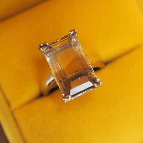 Peach Sunset Bi-Colour Tourmaline Ring
