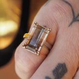 Peach Sunset Bi-Colour Tourmaline Ring