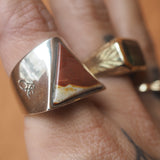 Desert Sunsets Agate Triangle Ring