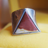 Desert Sunsets Agate Triangle Ring