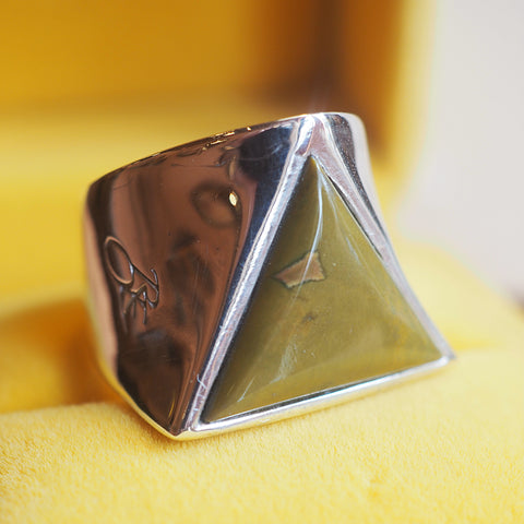 Land from the Sky Agate Triangle Ring
