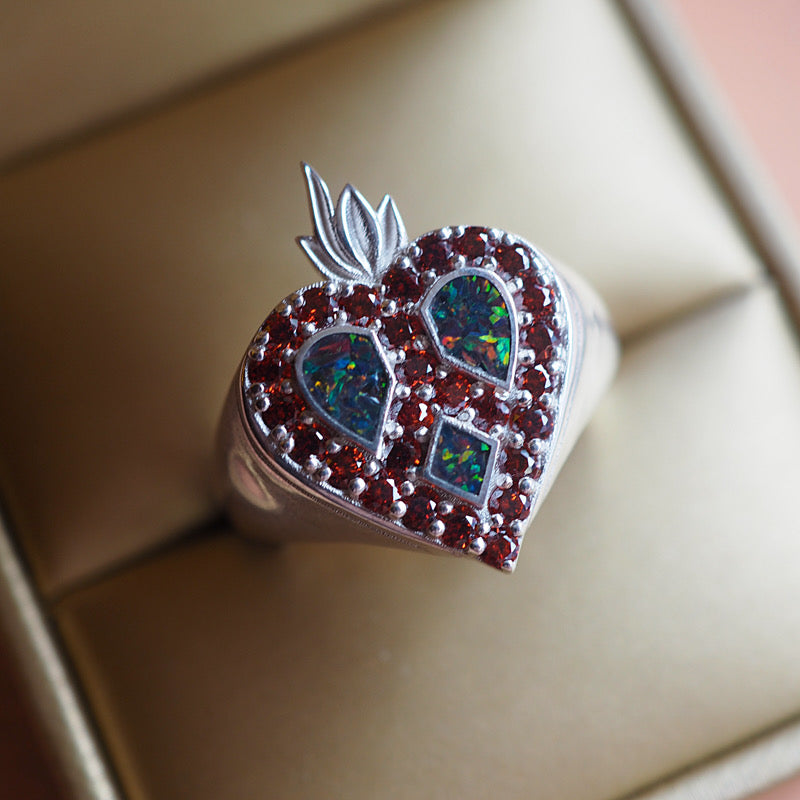 Peace & Love Sacred Heart Ring
