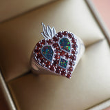 Peace & Love Sacred Heart Ring