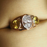 1ct Diamond & Yellow Sapphire Ring