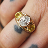 1ct Diamond & Yellow Sapphire Ring