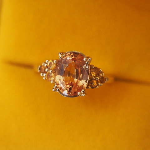 Peach Sapphires Ring