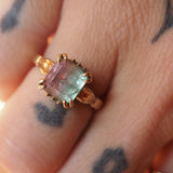 Pastel Tourmaline Art Deco Ring