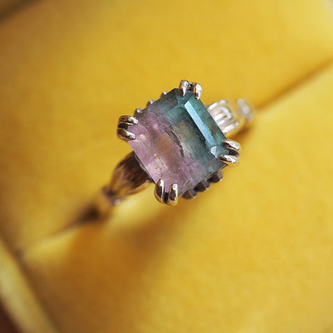 Pastel Tourmaline Art Deco Ring