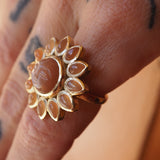 Peach Moonstone Sun Ring