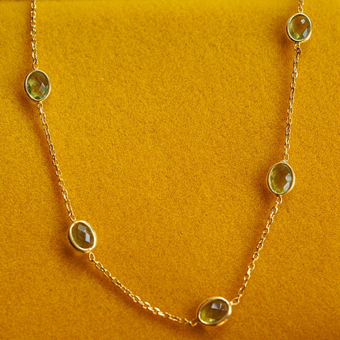 Peridot Bladder Wrack Seaweed Necklace