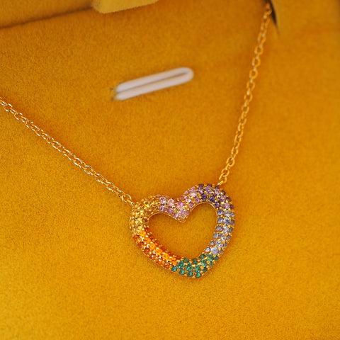 Margate Pride Rainbow Heart Necklace