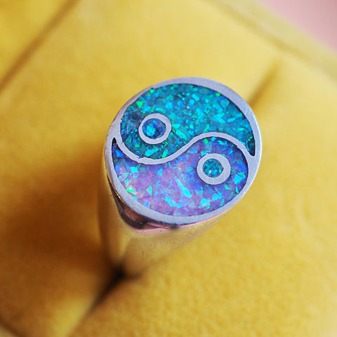 Yin Yang Opal Inlay Ring