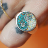 Yin Yang Opal & Turquoise Inlay Ring