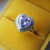 Lavender Amethyst & Peridot Heart Ring