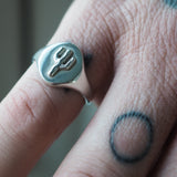 Oval Cactus Signet Ring