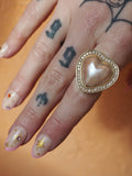 Peach Mabe Pearl Heart Ring