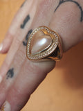 Peach Mabe Pearl Heart Ring